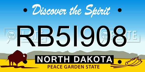 RB5I908 North Dakota License Plate