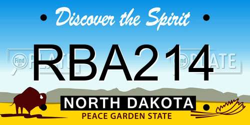 RBA214 North Dakota License Plate