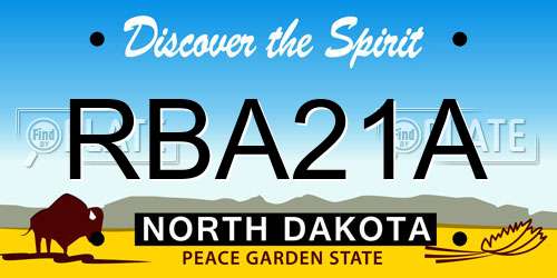 RBA21A North Dakota License Plate