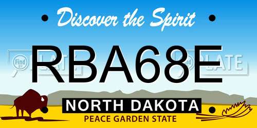 RBA68E North Dakota License Plate