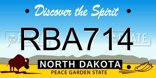 RBA714 North Dakota License Plate