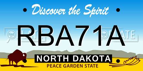 RBA71A North Dakota License Plate