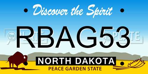RBAG53 North Dakota License Plate
