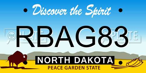 RBAG83 North Dakota License Plate