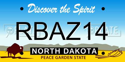 RBAZ14 North Dakota License Plate