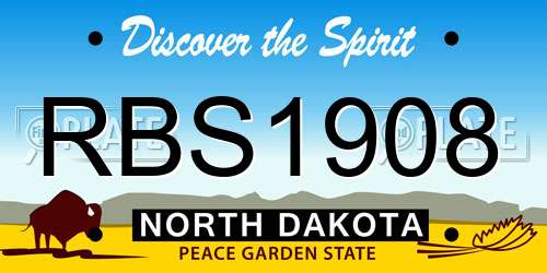 RBS1908 North Dakota License Plate