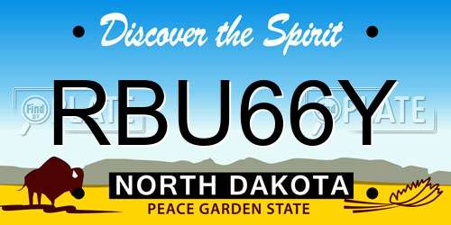 RBU66Y North Dakota License Plate