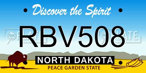 RBV508 North Dakota License Plate
