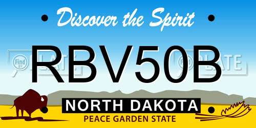 RBV50B North Dakota License Plate