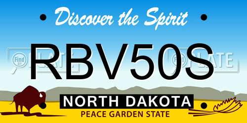 RBV50S North Dakota License Plate