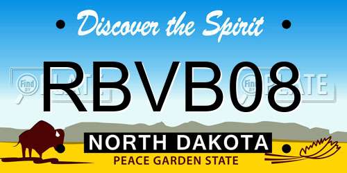 RBVB08 North Dakota License Plate