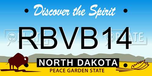 RBVB14 North Dakota License Plate