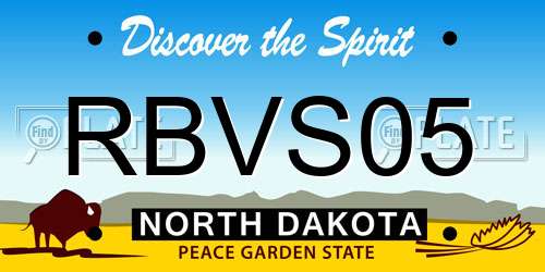 RBVS05 North Dakota License Plate