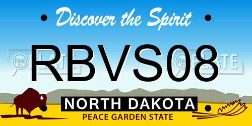 RBVS08 North Dakota License Plate