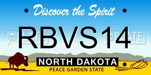 RBVS14 North Dakota License Plate