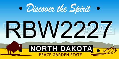 RBW2227 North Dakota License Plate