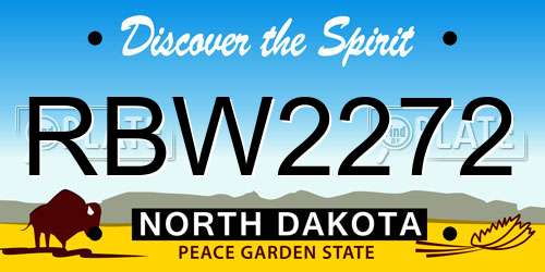 RBW2272 North Dakota License Plate