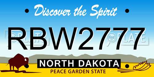 RBW2777 North Dakota License Plate