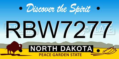 RBW7277 North Dakota License Plate