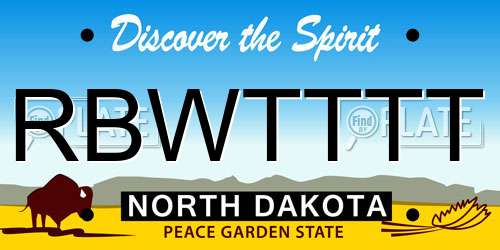RBWTTTT North Dakota License Plate
