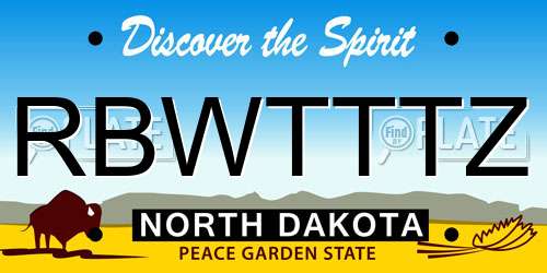 RBWTTTZ North Dakota License Plate