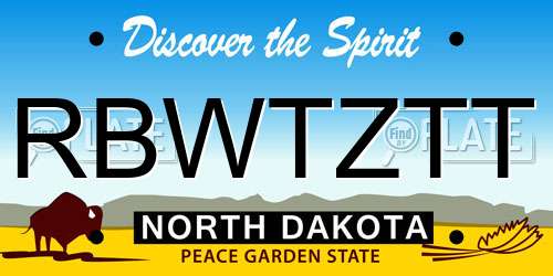 RBWTZTT North Dakota License Plate