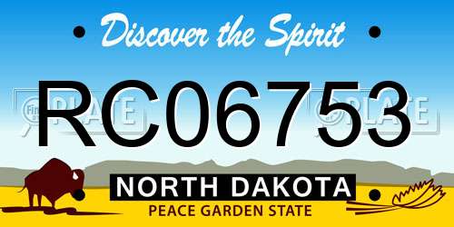 RC06753 North Dakota License Plate