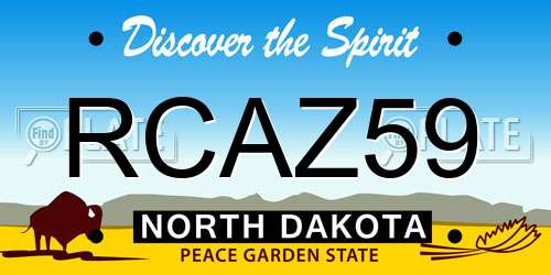 RCAZ59 North Dakota License Plate