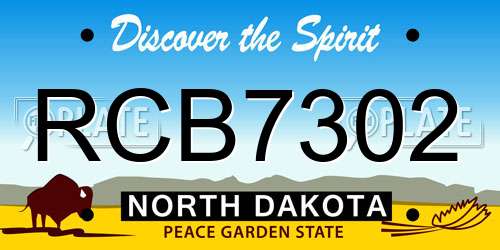 RCB7302 North Dakota License Plate