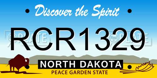 RCR1329 North Dakota License Plate