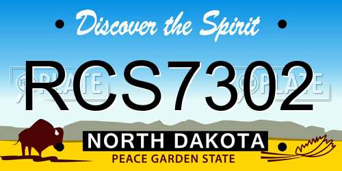 RCS7302 North Dakota License Plate
