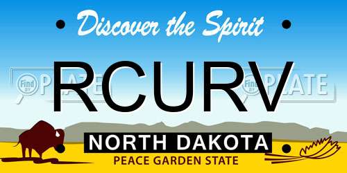 RCURV North Dakota License Plate