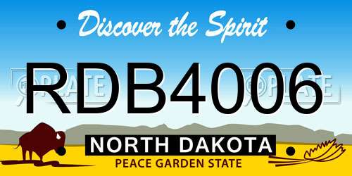 RDB4006 North Dakota License Plate
