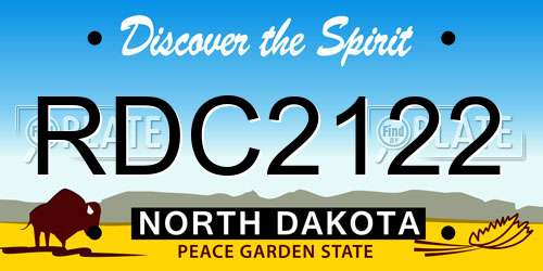 RDC2122 North Dakota License Plate
