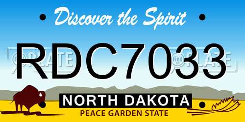 RDC7033 North Dakota License Plate
