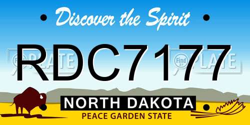 RDC7177 North Dakota License Plate