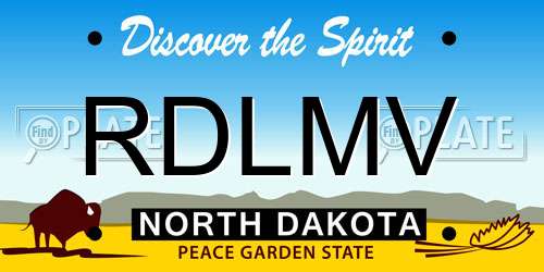 RDLMV North Dakota License Plate