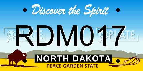 RDM017 North Dakota License Plate