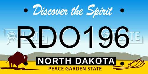 RDO196 North Dakota License Plate