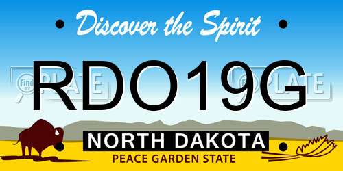 RDO19G North Dakota License Plate