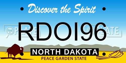 RDOI96 North Dakota License Plate