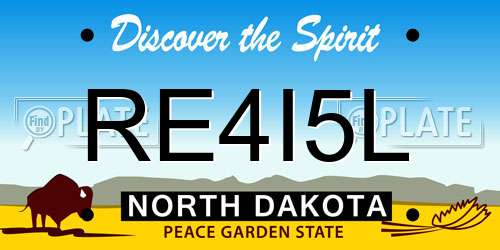 RE4I5L North Dakota License Plate