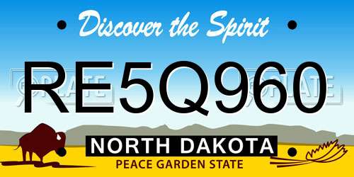 RE5Q960 North Dakota License Plate