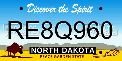 RE8Q960 North Dakota License Plate