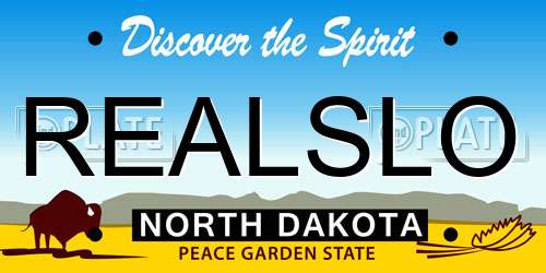 REALSLO North Dakota License Plate