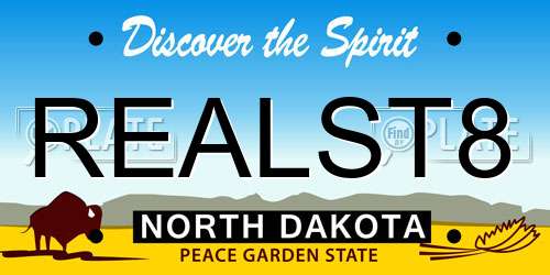 REALST8 North Dakota License Plate