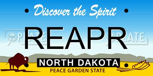 REAPR North Dakota License Plate