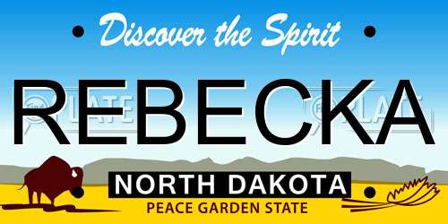 REBECKA North Dakota License Plate