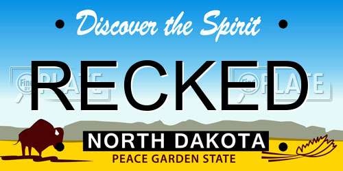 RECKED North Dakota License Plate