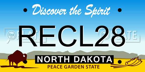 RECL28 North Dakota License Plate